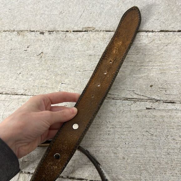 Vintage Genuine Leather Liberty Coin Conch Belt - Picture 5 of 11